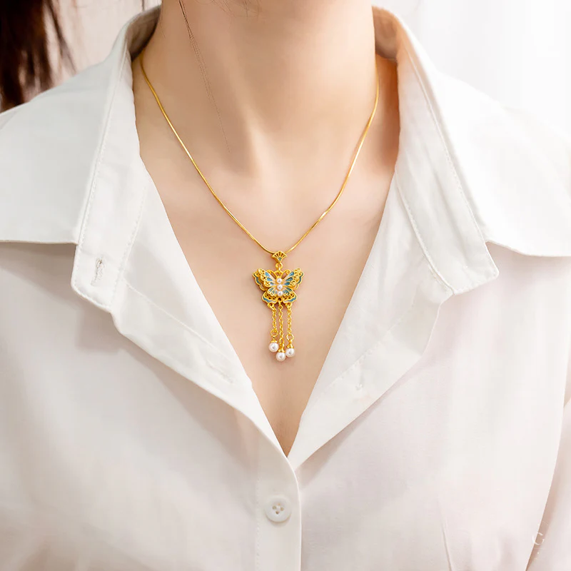 Summer Blowout! Get the Best Celestial Butterfly Teardrop Necklace at an Unbeatable Price. - Second Image